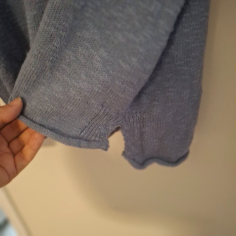 Cotton Country by Parkhurst Snow Day Turtle Neck Sweater in Grey Blue - Picture 8 of 10